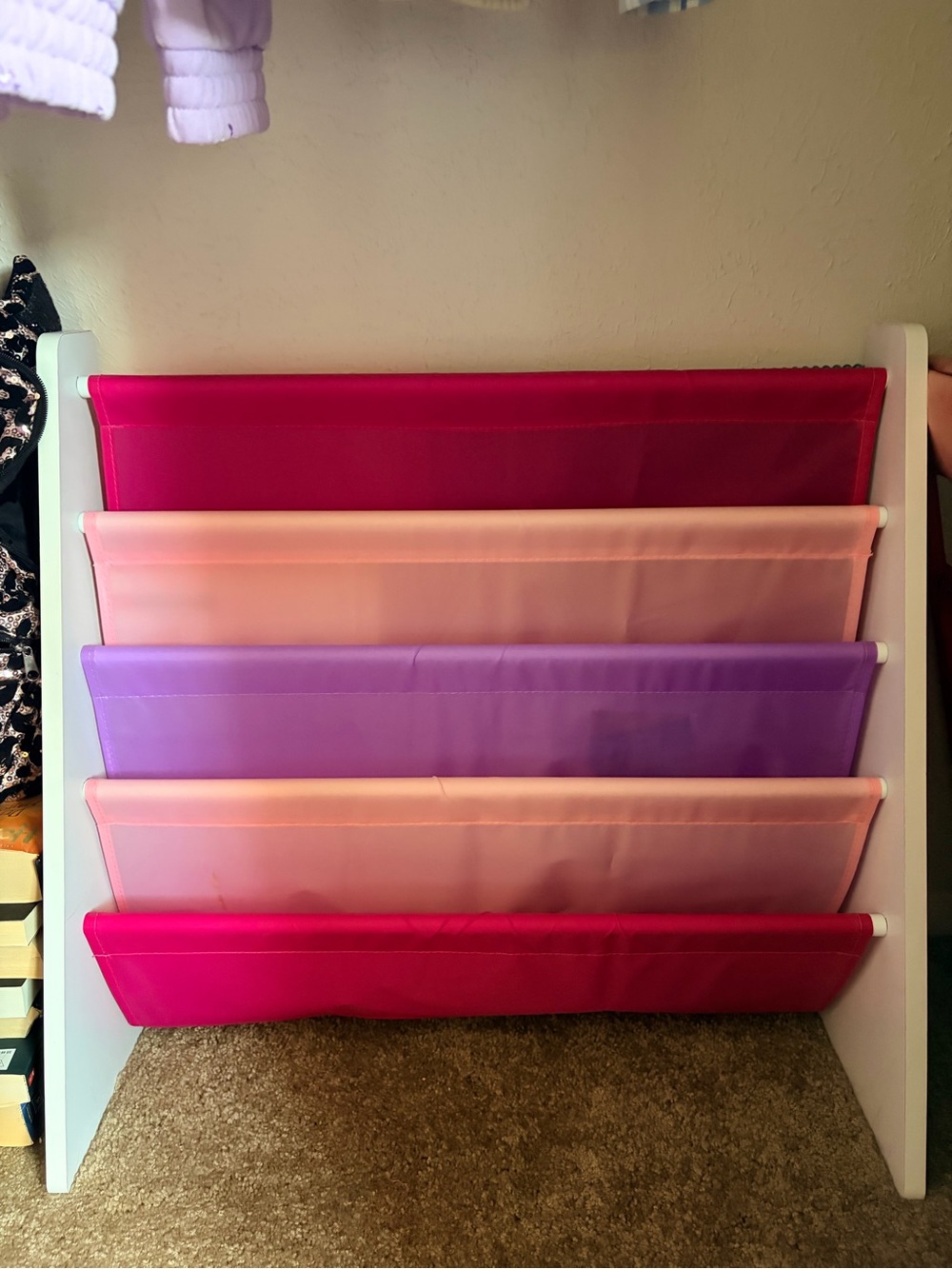 Pink & Purple Fabric Book Rack - Home Storage & Organization